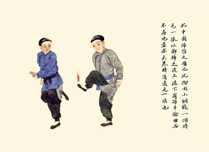 踢毽圖